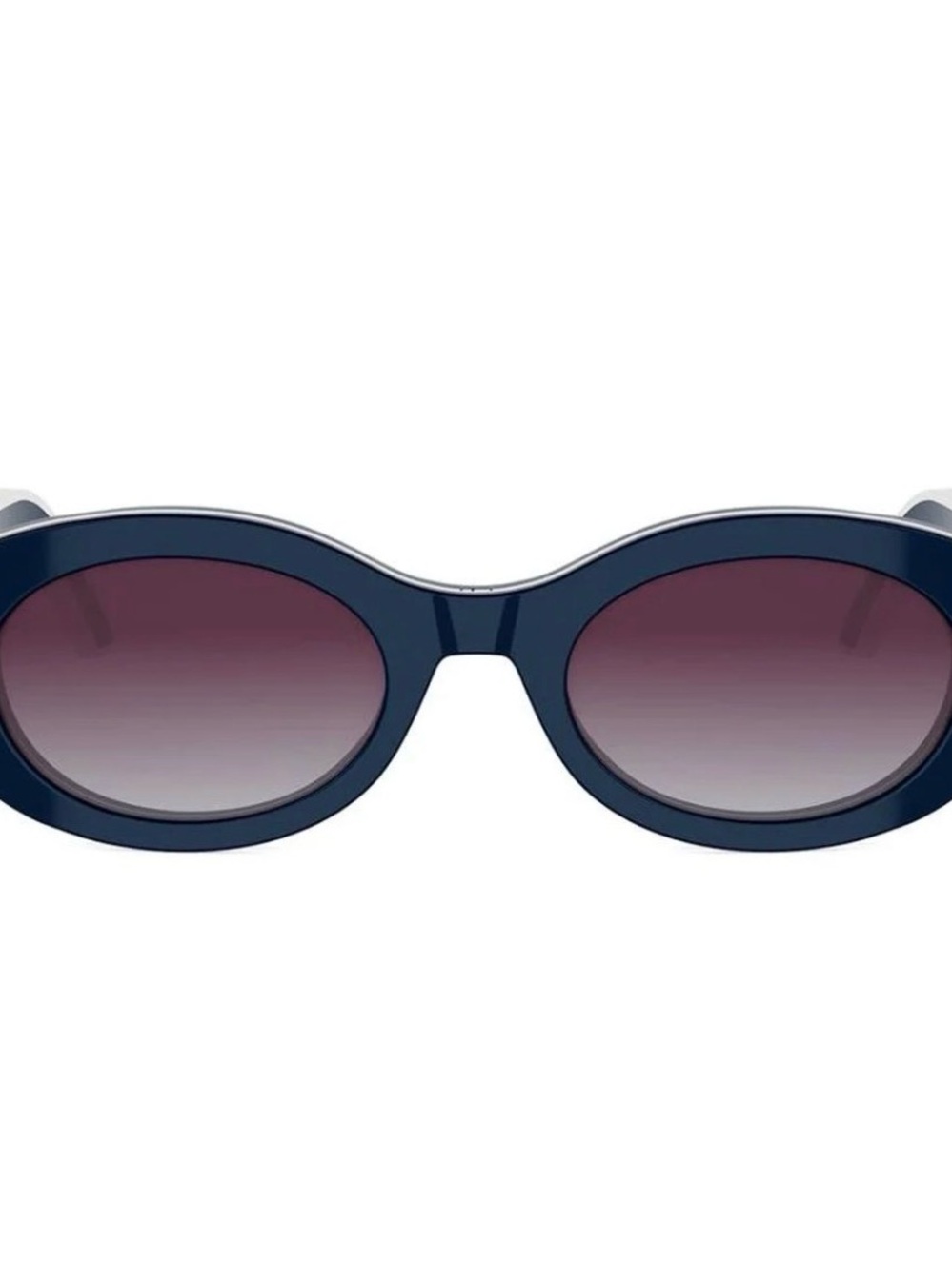 Dior Navy Blue Oval Women's Sunglasses with Gradient Lenses